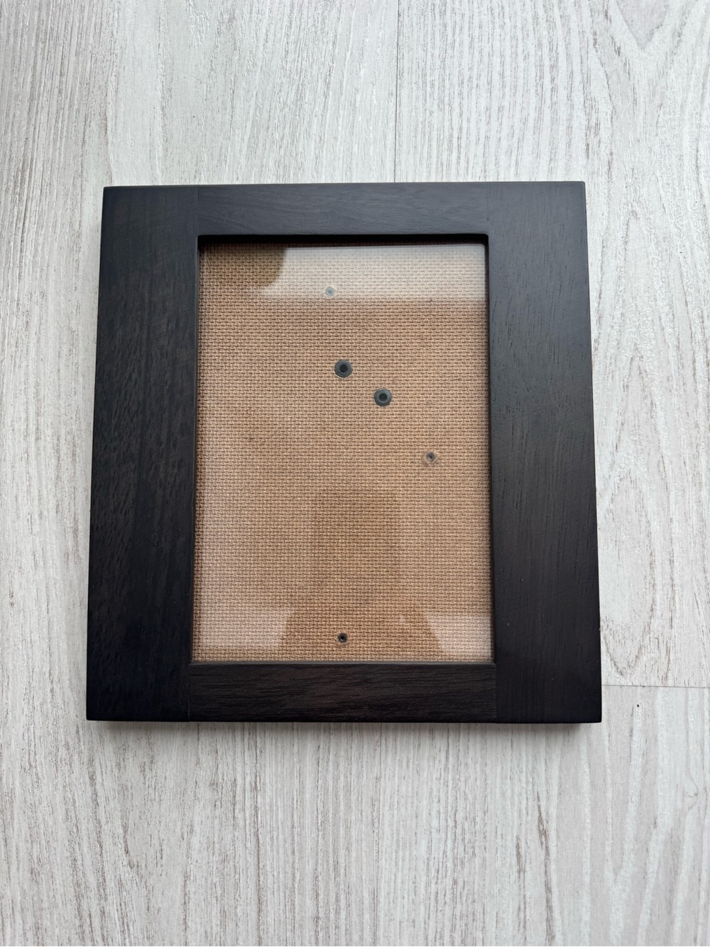 New Umbra simple dark brown wood picture frame with stand or hanging 8.25x7.75in
